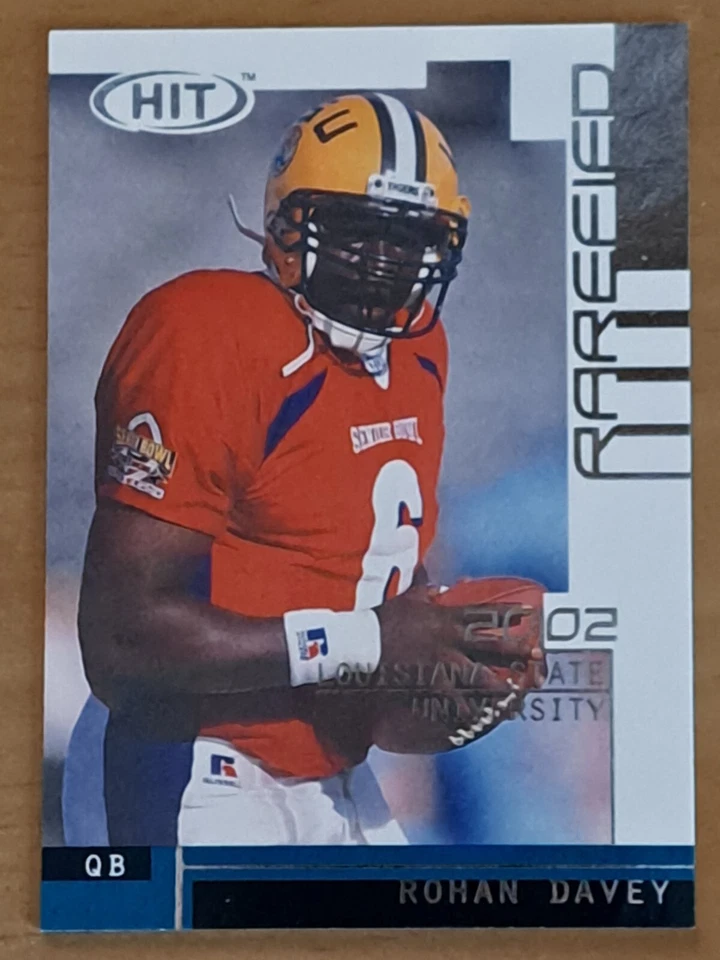 Rohan Davey 2002 Sage Hit Rarefied Silver Rookie Card R6 LSU Tigers - Image 1 of 1