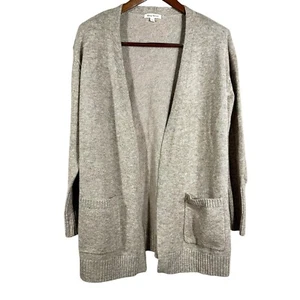Shop Stevie Womens Sweater Beige Knit Open Long Sleeves Cardigan Size L - Picture 1 of 7
