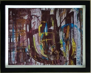 Dessin Gouache COMPOSITION Signé G. VON DER LOO (1911/1996) (k) - Imagen 1 de 4