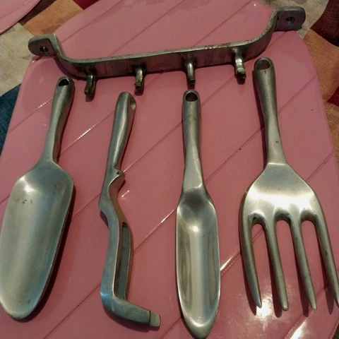 5 Pc Vintage Garden Hand Aluminum Tools Cover