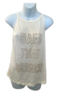 Camiseta sin mangas BAES THAT BRUNCH para mujer XS/S lino Chloe Oliver Anthropologie NUEVA - Imagen 1 de 9