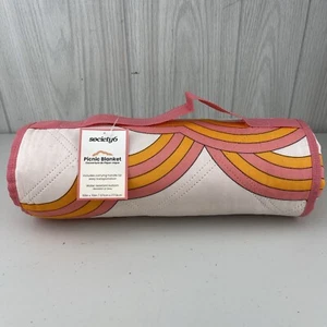 Water Resist Picnic Blanket 50"x70" w/Carry Handle NWT 70's Style Society6 - Picture 1 of 9
