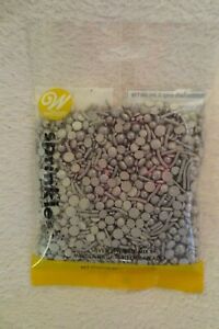 Wilton Sprinkles/Sequence Silver Mix Cupcakes Cake Topper Decorating New