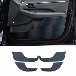 For Hyundai Sonata 2020-23 Carbon Fiber PU Leather Inner Door Anti-Kick Panel 4P - Picture 1 of 6