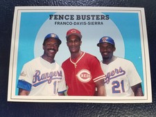 Eric Davis Ruben Sierra Julio Franco 1989 Baseball Cards Magazine White Border