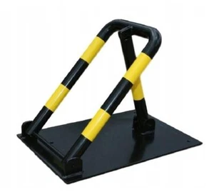 Parkpfosten Parkplatzsperre Sperrpfosten klappbar "SLON" Stahl Schwarz/Gelb - Bild 1 von 3