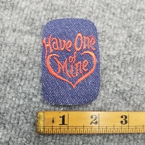 Vintage Have One Of Mine Denim Patch Hippie Heart Drugs Funny 70s - Picture 1 of 2