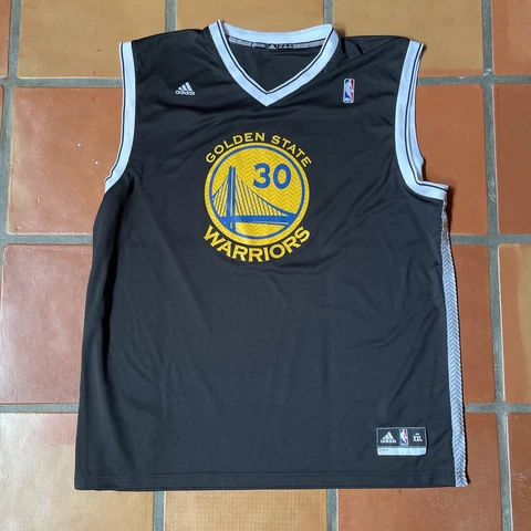 Adidas NBA Mens 2XL Black Golden State Warriors Basketball Jersey #30 Curry EUC Cover