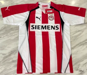 Puma FC Olympiacos Home Vintage TShirt Football Red Jersey Siemens Soccer L - Picture 1 of 9