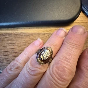 Vintage PANATELLA Habana Importado Tobacco Cigar Band Sterling Enamel Ring Sz4.5 - Picture 1 of 7