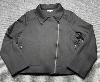 Max Studio London куртка женщин XL черный мотоциклиста ассиметричный молнии полиэстер - Изображение 1 из 4