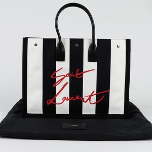 Saint Laurent Stripes Shopper Tote Bag 557086 125256951 - Picture 1 of 11