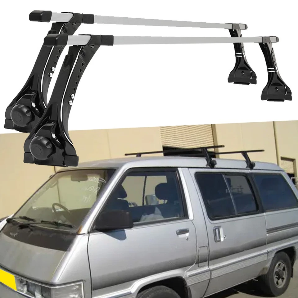 Barras transversales de techo para furgoneta Toyota de 63" barras transversales carga kayak canalón de lluvia Foto 1 de 4