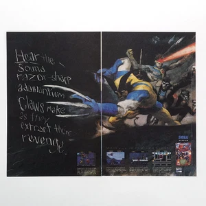 X-Men Sega Genensis 2 Page Print Advertisement Wolverine Cyclops Marvel Gambit - Picture 1 of 5