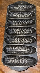 Vintage Griswold No 272 (629) Cast Iron Wheat Pattern Corn Bread Pan NICE - Picture 1 of 8