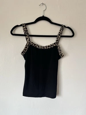 Camiseta sin mangas vintage para bebé negra elástica con estampado animal talla S años 90 grunge punk gótico Foto 1 de 4