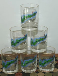 ¡SEIS! TORNEO FISHERS ISLAND 1990 de colección campo de golf rocas vasos para beber - Imagen 1 de 5