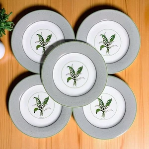 Christian Dior Millefiori Lily of the Valley Dessert Plates Set of 5 Japan Rare - Picture 1 of 12