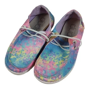 Hey Dude Flow Leopard Wendy Youth Rainbow Shoes Y4 L5 - Picture 1 of 10