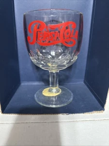 Vintage PEPSI COLA 6" Thumbprint Goblet Old Style Logo 14oz Pepsi Advertising - Picture 1 of 3