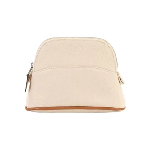 HERMES Bolide Pouch Mini Mini Cotton Canvas Leather Beige Purse 90298053 - Picture 1 of 8