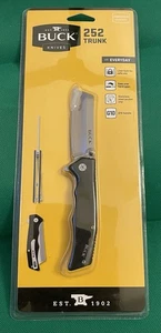 Buck Knives 252 Trunk 2 7/8" Black Cleaver Blade Foldable Design Knife - Picture 1 of 5