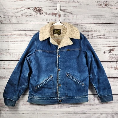 Abrigo de Colección Años 70 Wrangler Wrange Sherpa Denim Chaqueta Para Hombre’s M EE. UU. Western 74256NV Foto 1 de 4
