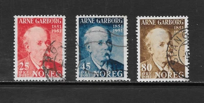 NORUEGA SCOTT 318 - 320 JUEGO USADO - EDICIÓN ARNE GARBOURG 1951 Foto 1 de 2