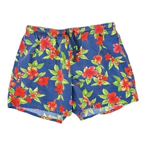 Zara Man Badehose Gr. Large blau Blumen Hawaii gefüttert Swimsuit Sommer Strand - Bild 1 von 8