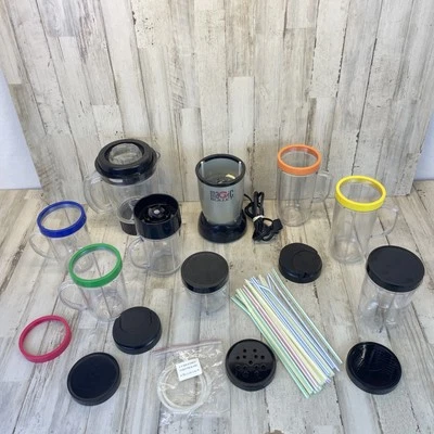 Magic Bullet Blender MB-1001C Large Lot Cups & Accessories as Shown Tested - Image 1 of 4