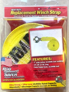 25'x2"  Replacement Winch Strap 10000Lbs Rated Cap, HEAVY DUTY - ULTRA STRONG - Picture 1 of 3