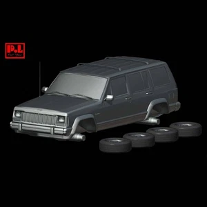 STL File - Jeep Cherokee XJ (1984) - 3D Print 1/87 1/64 1/43 1/32 1/24 1/18 1/12 - Picture 1 of 7