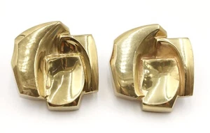 Pair of European Modern Polished Brass Sculptural Door Pulls - Picture 1 of 4