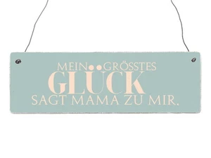 Holzschild Dekoschild MEIN GRÖSSTES GLÜCK SAGT MAMA Geschenk Kind Türschild - Bild 1 von 2