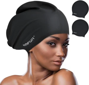 Badekappe für Lange Haare, Extra große Badekappe Damen Silikon Badekappe, Frauen - Bild 1 von 9