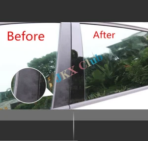For Mitsubishi Outlander 2013~2020 6PCS Glossy Black Window Pillar j Cover Trim - Picture 1 of 10
