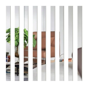 5PCS Long Strip Mirror Acrylic Wall Stickers Self-adhesive Tile Decal Art Decor - Picture 1 of 3
