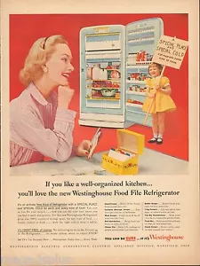 Anuncio impreso vintage original refrigerador Westinghouse 1954 - Imagen 1 de 1