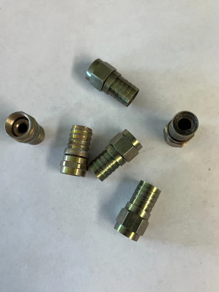 TV cable connector, type F crimp, RG6 or RG59, new lot of 6 - Image 1 of 1