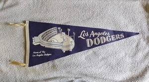 Banderín vintage de los Dodgers de Los Ángeles de los años 60 tamaño completo - Imagen 1 de 6