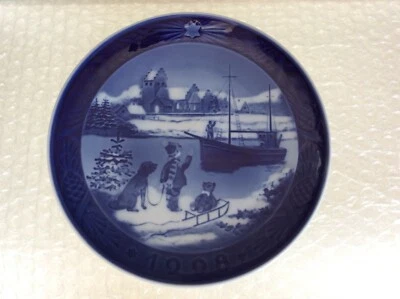 ROYAL COPENHAGEN PIATTO NATALE PORCELLANA - 1998 WELCOME HOME - Immagine 1 di 2