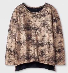 New Girls' Foil Pullover art class Rose Gold Sweatshirt Cotton Blend Dressy XS - Picture 1 of 1