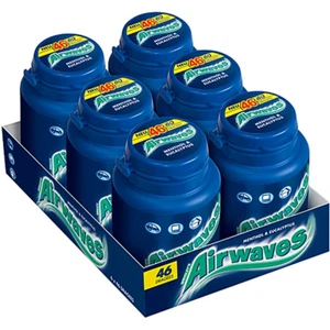 Wrigleys Airwaves Chewing Gum Menthol and Eucalyptus 6 Bottles - Picture 1 of 2