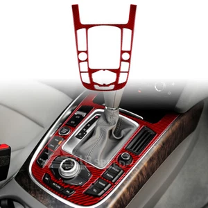 For Audi Q5 A4 A5 2009-2016 Gear Shifter Cover Red Carbon Fiber Sticker Type A - Foto 1 di 7