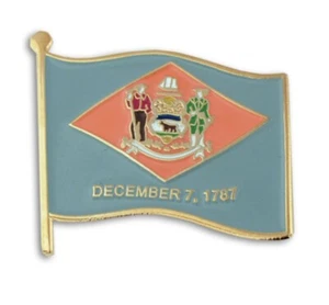 Delaware DE Flag State Pin Lapel Tie Necktie Tack LDS Missionary Statesman Ties - Picture 1 of 2