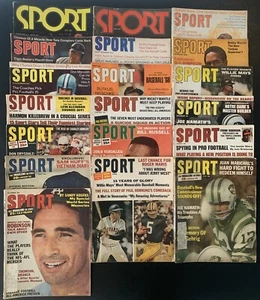 Sport Magazine 1966 to 1971 lot of 19 issues Namath Mays Clemente Koufax Russell - Picture 1 of 20