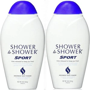 Shower to Shower Body Powder SPORT 8oz ( 2 pack ) WHITE - Picture 1 of 1