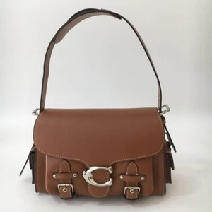 COACH Cargo Soft Tabby Shoulder Bag Motorcycle Style Brown CT721 Outlet - Picture 1 of 7