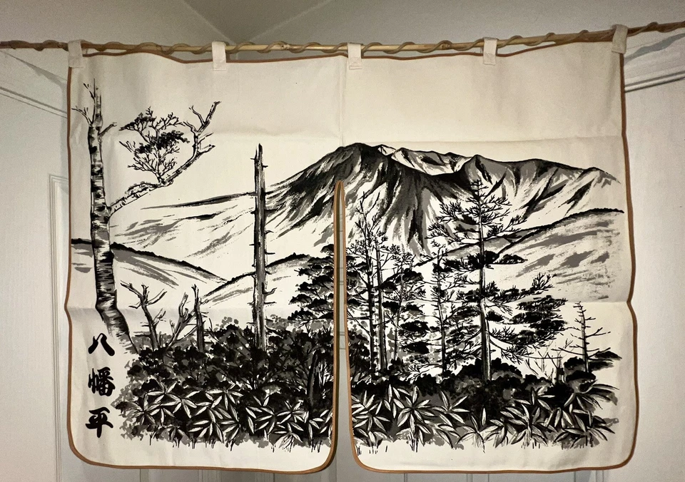 "Puerta/cortina antigua japonesa Noren vintage como nueva 34"" X 25,5""" Foto 1 de 4