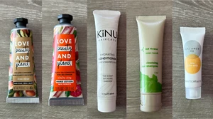 Gemischtes Paket Reisegröße Love Beauty & Planet Kinu Haarpflege Balance Me rote Blume - Bild 1 von 18